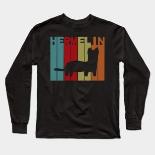 Hermelin Marder Frettchen Tier Motiv Geschenk Long Sleeve T-Shirt